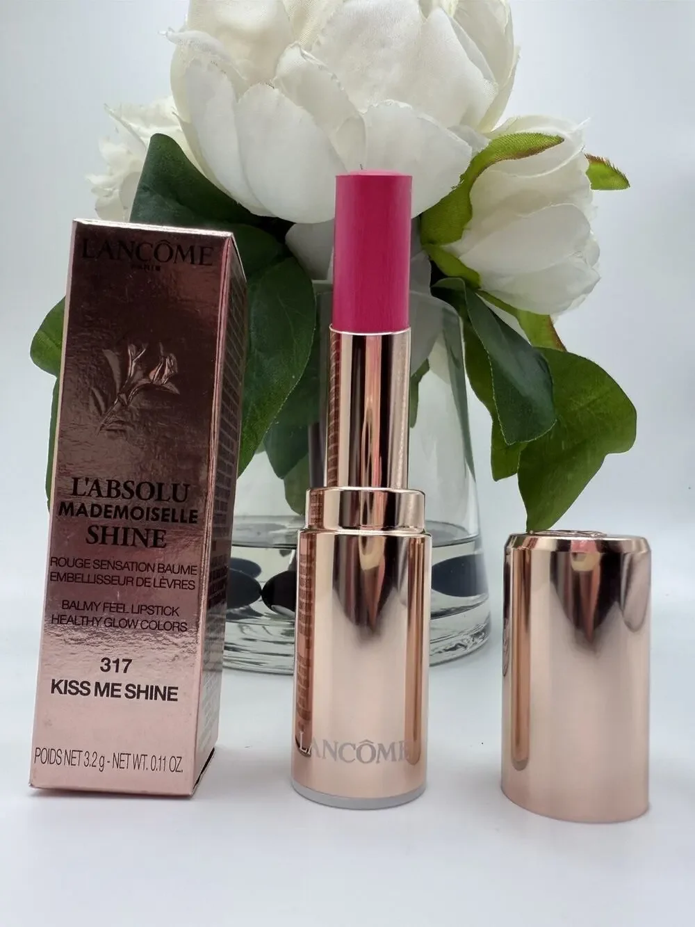 Lancome L'absolu Mademoiselle Shine Balmy Feel Lipstick 317 Kiss Me Shine .11oz